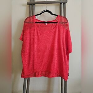 Victoria Secret Bright Coral Mesh Top